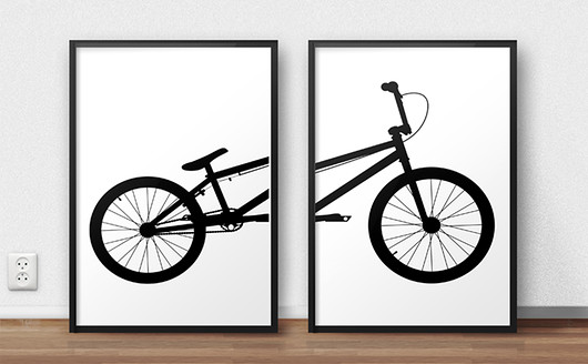 Zestaw 2 plakatów z rowerem bmx - 30x40 scandiposter