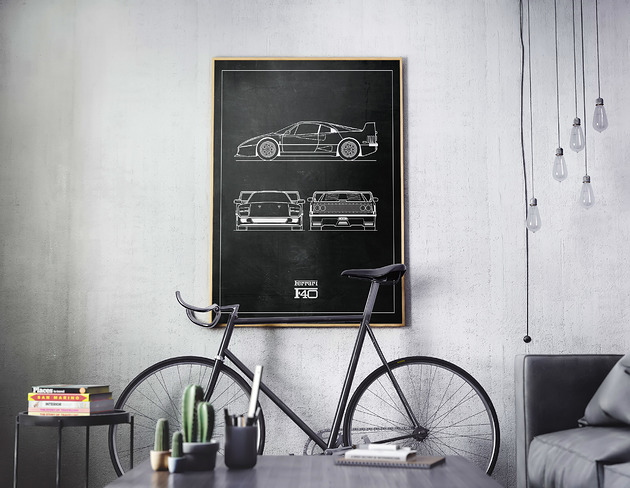 Plakat Legendy Motoryzacji - Ferrari F40 Peszkowski Graphic