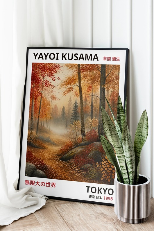 plakaty PLAKAT dekoracyjny , jesienny las Yayoi Kusama, japoński