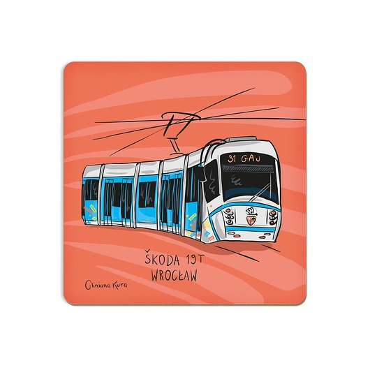 podkładki do kuchni Podkładka pod kubek Wrocław Tramwaj