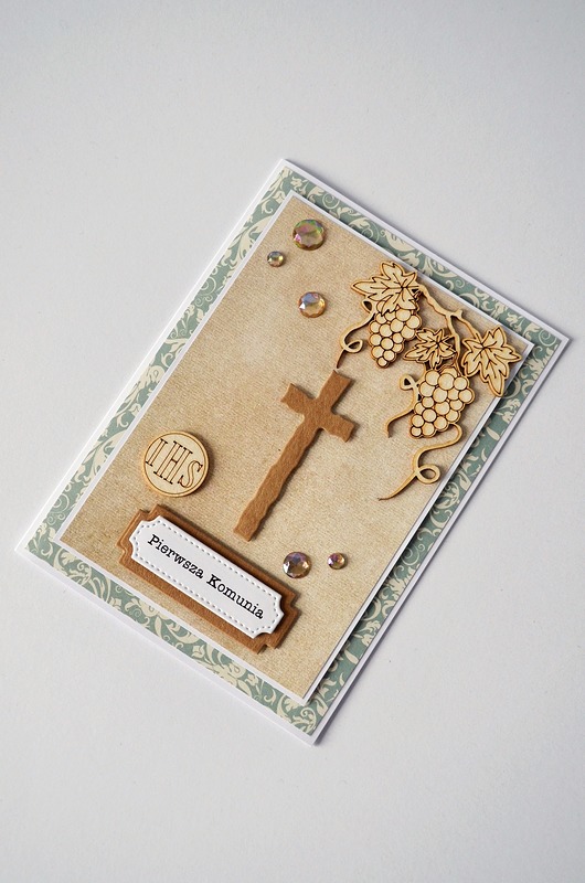 kartki scrapbooking Pierwsza Komunia: Kartka Okolicznościowa