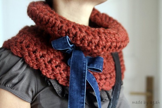 Komin One Size {Ginger & Indigo Bow} made by agah