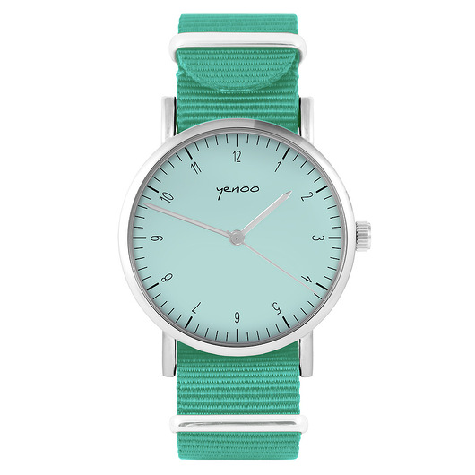 zegarki unisex Zegarek -  Simple turkusowy  - turkusowy, nylonowy