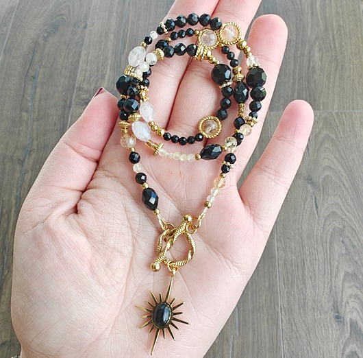 wisiory Klasyczny turmalin cytryn kryształ