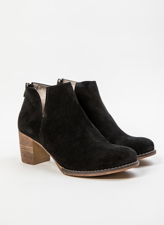 botki damskie SKÓRZANE BOTKI DO KOSTKI ZAPATO 501 CZARNY WELUR