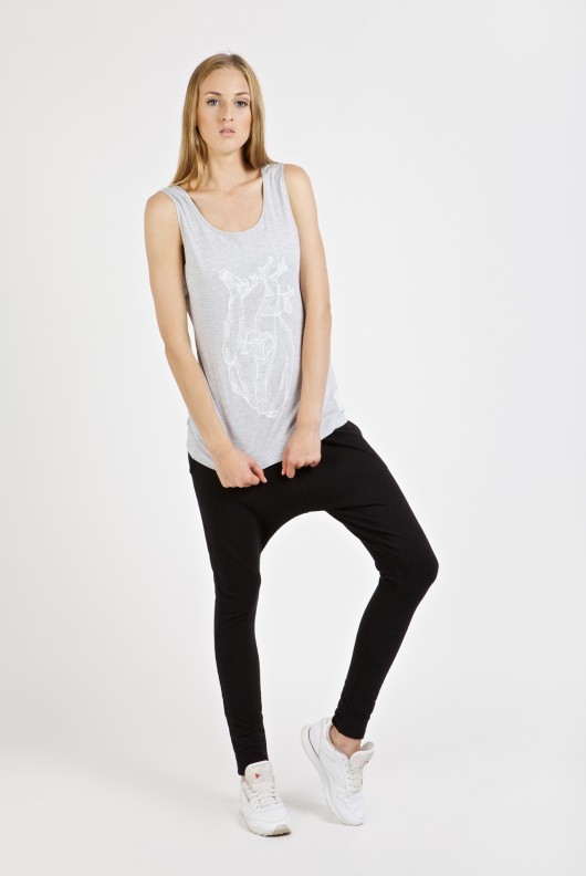 Tanktop damski szary 'serce' NoExcuse