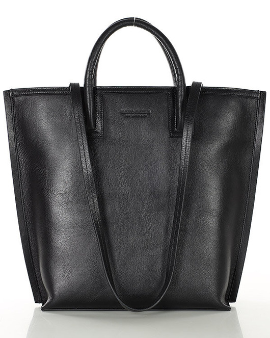 torebki do ręki Ekskluzywna torba shopper do pracy skórzana premium - czarna