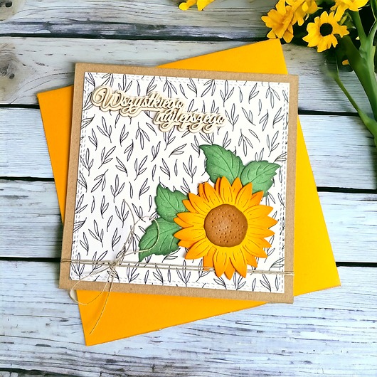 kartki scrapbooking PREMIUM :: słonecznik : wszystkiego najlepszego :: uniwersalna kartka