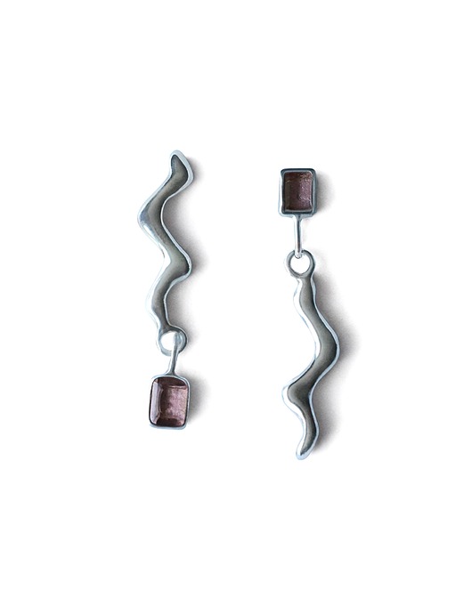 kolczyki srebrne Kolczyki srebrne Drippy z kwarcem dymnym