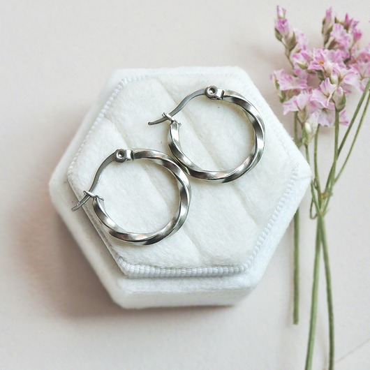 kolczyki srebrne Srebrne kolczyki koła skręcane