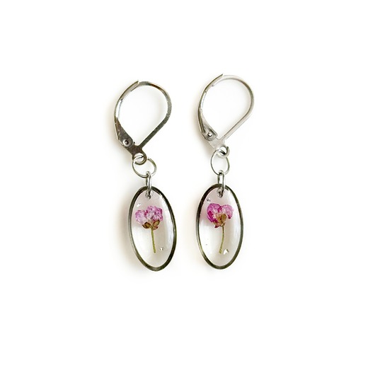 kolczyki z żywicy Kolczyki z kwiatami, prezent urodzinowy