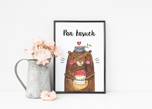 Plakat "Miś Łasuch" format A4 Jakie Słodkie
