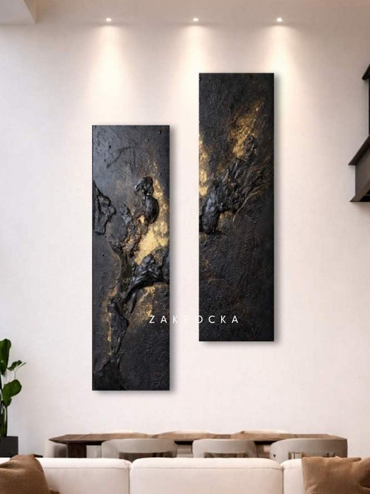 obrazy Obrazy ręcznie malowane duże strukturalne na wyskoą ścianę