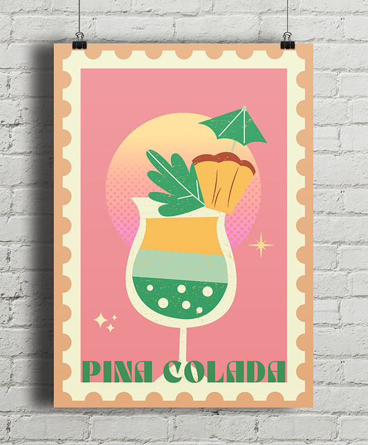plakaty Plakat Pina Colada - fine art
