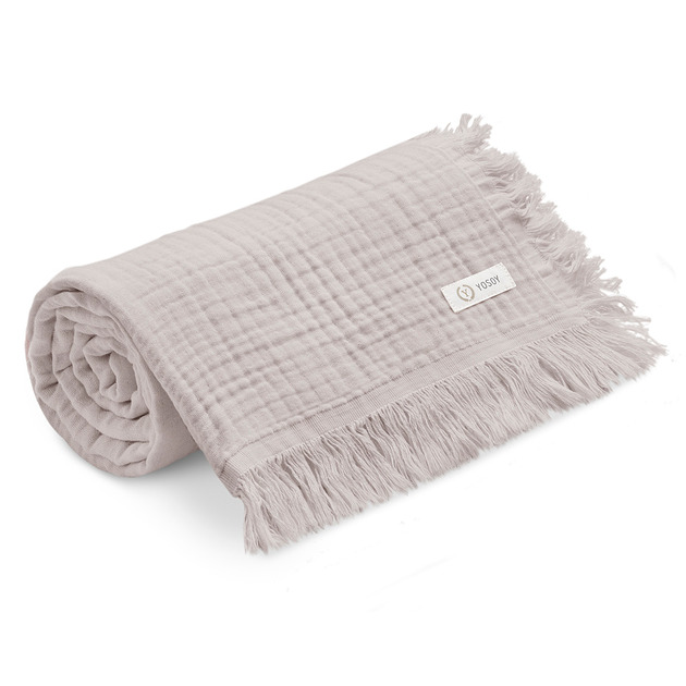 kocyki, kołderki, pościel dla dzieci Koc muślinowy 4 warstwowy Beżowy