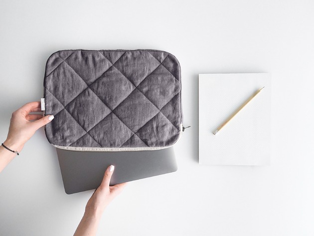 etui na laptopa Lniane etui na laptopa CHARCOAL