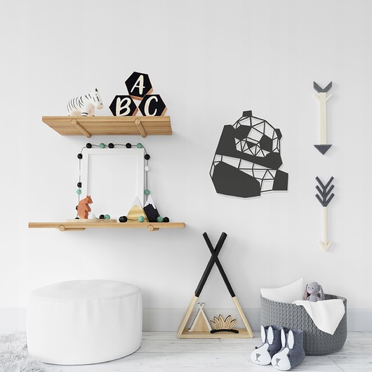 dekoracje - na ścianę TAPETA W GEOMETRYCZNE WZORY z drewna PANDA 3D