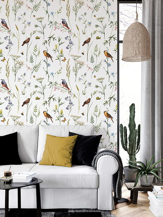 tapety i naklejki ścienne Tapeta Ptaszki na łące