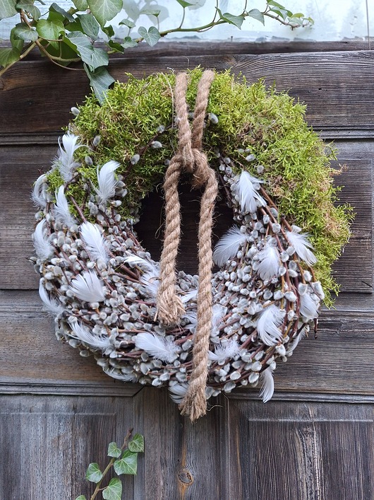 wianki wielkanocne Wianek Wielkanocny Wiosenny wianek na drzwi lub stół