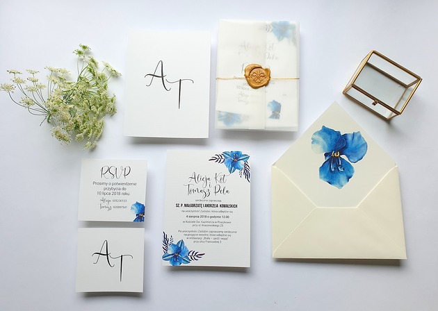Zaproszenia ślubne Seria Blue FD3 FarrowDesign