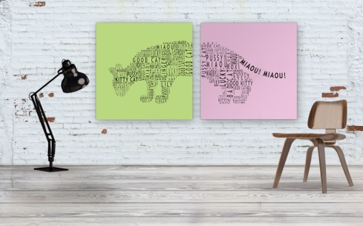 Foto board KOT MIX (zielono-różowy) deko boko