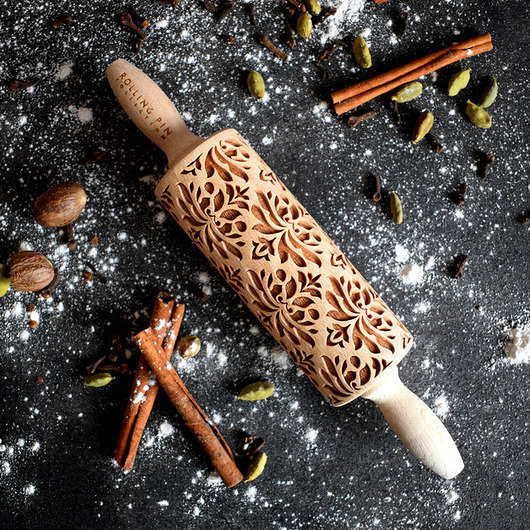 wałki do ciasta damask nr 2- mały wałek grawerowany