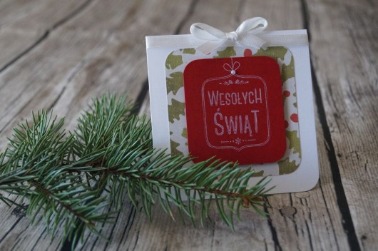 Kartka świąteczna ostrokrzew Pracownia Faramuszka