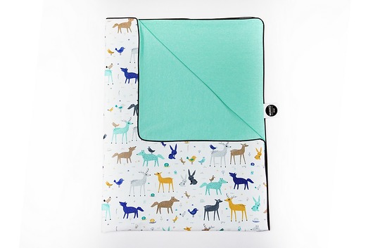 Kocyk miętowy Forest Friends 75x100 Nukko Design