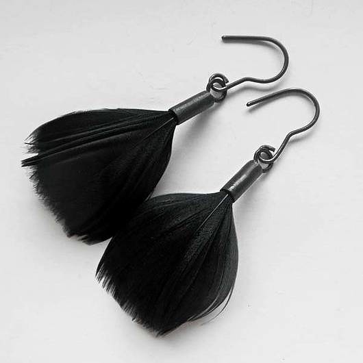 kolczyki z piórami PIÓRKO kolczyki