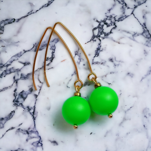 kolczyki swarovski Swarovski neon pearls : neon green