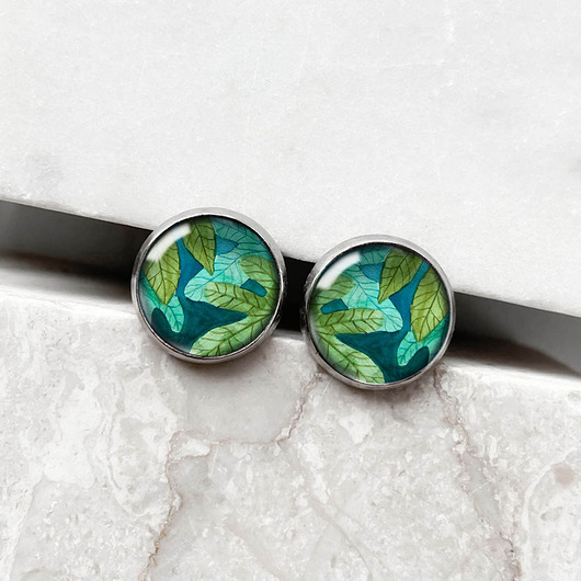 kolczyki szklane FIGOWIEC kolczyki wkrętki na dzień babci