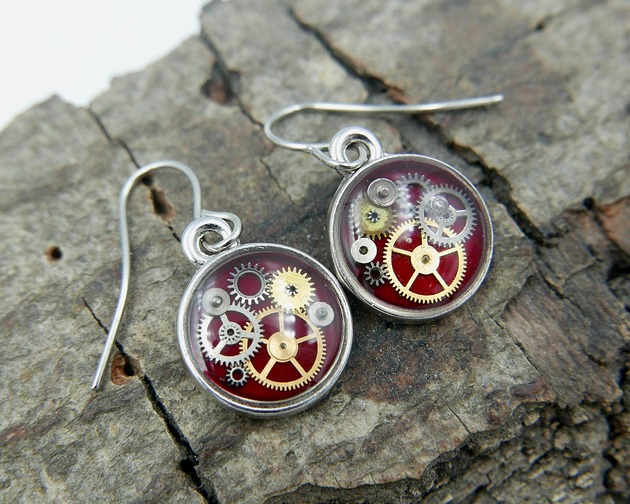 kolczyki z żywicy Mechaniczne kolczyki 42