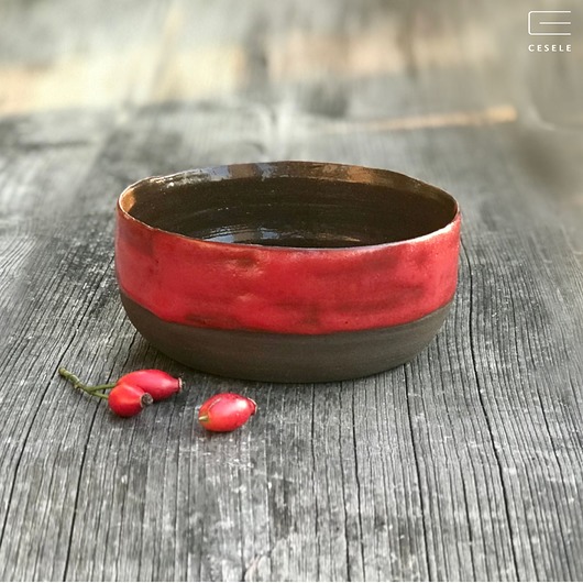 kubki Czarka ceramiczna do herbaty w kolorze czerwonym