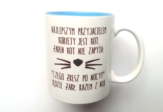 Kubek PRZYJACIEL z błękitnym wnętrzem  FarrowDesign
