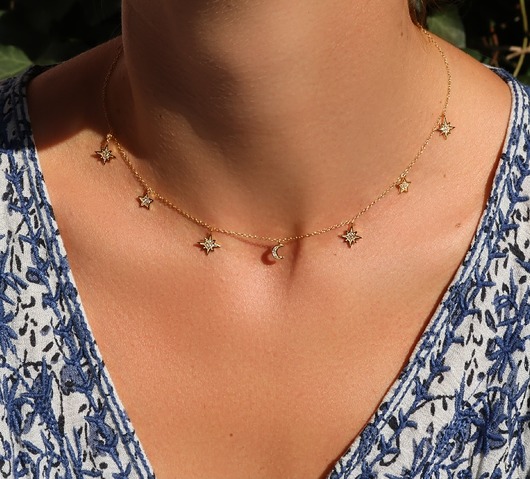  Choker/ naszyjnik z "moon-stars" z cyrkoniami Coccola JEWELLERY