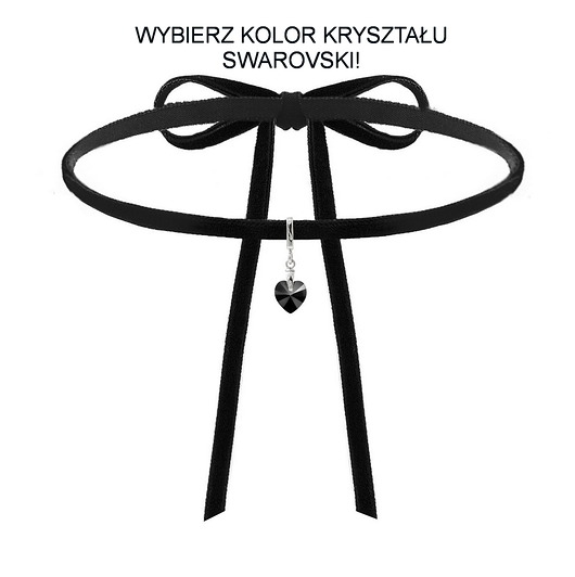 AKSAMITNY CHOKER Z KRYSZTAŁEM SWAROVSKI SREBRo Coccola JEWELLERY