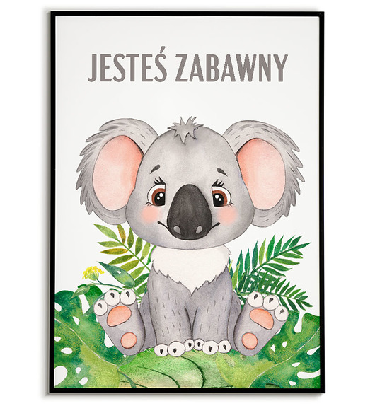 obrazy i plakaty do pokoju dziecięcego PLAKAT  ZWIERZĄTKA koala dla chłopca