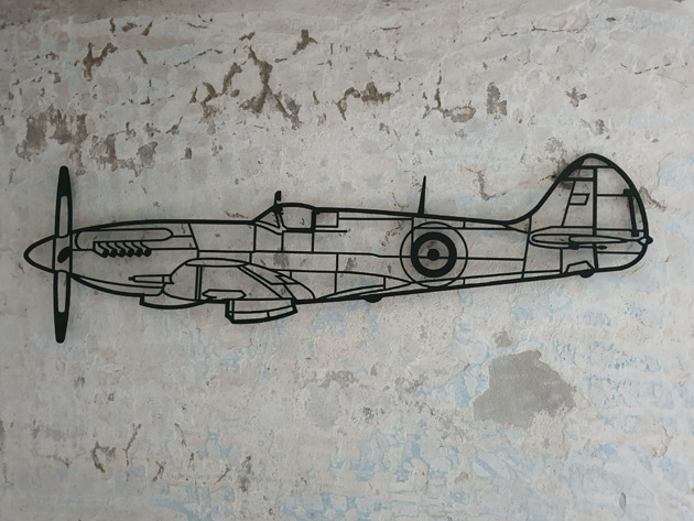 Ozdoby na ścianę Myśliwiec Spitfire metalowa ozdoba na ścianę 3D