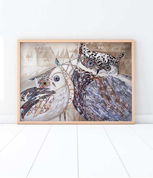 Plakat 50x70 cm - Sowy Gabriela Krawczyk