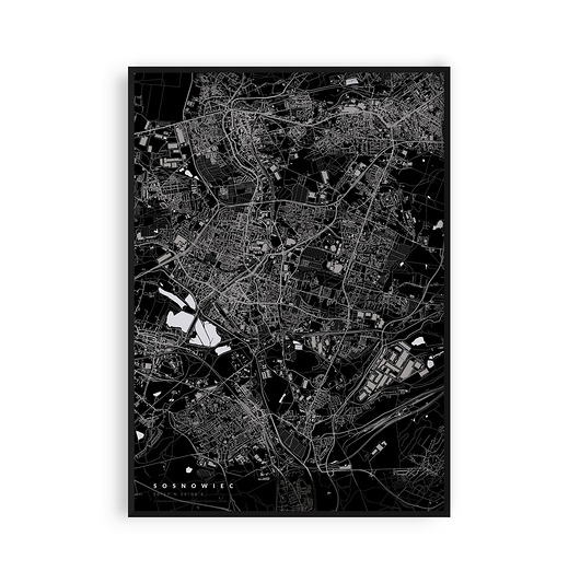 plakaty Sosnowiec - mapa miasta  plakat