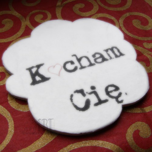 kocham cię : podkładka na walentynki miniart