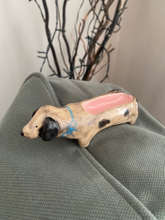 pojemniki na biżuterię Jamniczek ceramiczny na biżuterię