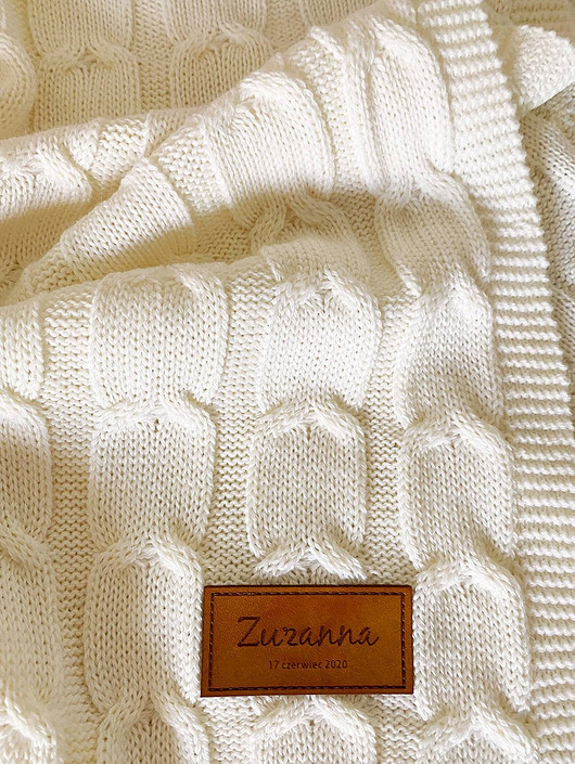 kocyki, kołderki, pościel dla dzieci Kocyk personalizowany ROYAL ecru