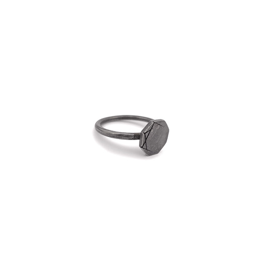 pierścionki srebrne LABEL/ black SILVER RING