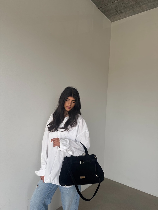 torby na ramię Torebka SCANDI black premium - zamszowa skóra naturalna