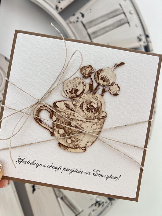 kartki scrapbooking Wyjątkowa kartka ręcznie robiona prezent - gratulacje kartka dla emeryta, eme