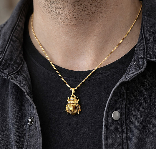 biżuteria męska Naszyjnik Złoty Żuk