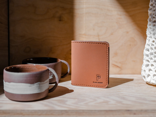 portfele męskie Portfel -  Card holder - skóra wegańska z kukurydzy - cognac - unisex