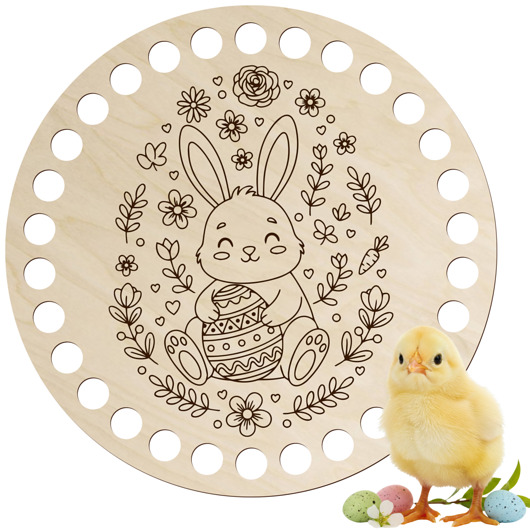 ozdoby wielkanocne Baza do Koszyka DNO SPÓD Drewniany do Makramy Szydełkowania 20cm WIELKANOC