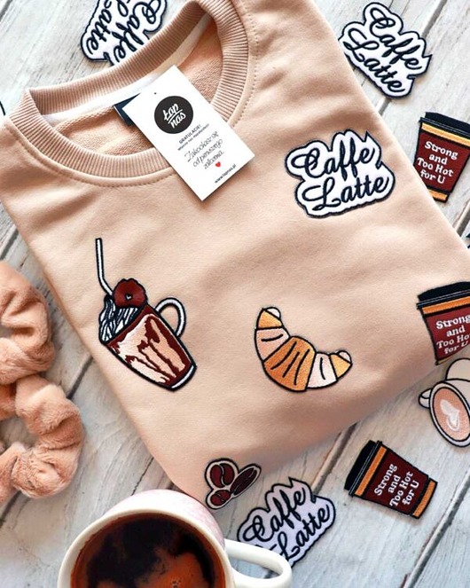 bluza bez kaptura damska Beżowa bluza damska Caffe Latte